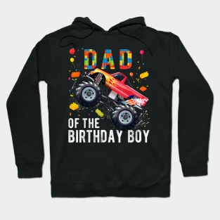 Dad Birthday Boy Building Blocks Monster Truck Hoodie